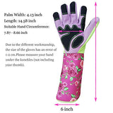 ▶ Guantes de jardinería para poda de rosas, a prueba de espinas, resistentes a los pinchazos, guantes largos de jardín para proteger las manos y los brazos para mujeres