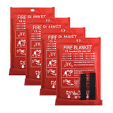 ▶ Manta de incendio, manta de protección contra incendios y manta para la supresión de incendios para cocina, recámara, personas, seguridad energética (101,6 x 101,6 cm, 4 unidades), color blanco