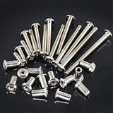 💢 Hilitchi - Tornillos de cabeza avellanada de remache M6 x 20/30 / 40/50 / 60/70 / 80 mm, surtido de tuercas de barril para muebles