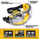 ▶ Gafas de seguridad DEWALT DPG82-11/DPG82-11CTR con corrector transparente, antivaho y doble molde