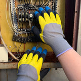 ▶ Guantes Jardinería para hombre y mujer, a prueba de espinas, 6 paquetes de guantes de trabajo de nitrilo, color gris, mediano