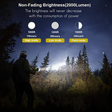🔦 Linterna recargable YIERBLUE Foco recargable con LED de 2000 lúmenes, IP67 impermeable, linterna de mano con filtro de luz roja desmontable, 10000 mAh de larga duración (fluorescente)