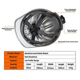 ▶ Casco de Aluminio Casco de Trabajo Casco Protector Ajustable Casco de construcción con Correa de cincha de 4 Puntos Casco de construcción con Casco Ajustable