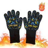 ▶ Guantes ignífugos de 800 Fire 1482 ° F Para Horno Resistente A Altas Temperaturas, Guantes de Trabajo Antideslizantes Con Puño Largo Extendido Para Cocinar A La Parrilla (1 Par)