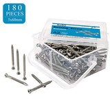 Teach - Tornillos de acero inoxidable para terraza, Torx/Star Drive cabeza plana multiusos para madera, 180 unidades