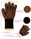 ▶ Guantes ignífugos Guantes de barbacoa, guantes de barbacoa de 800 °C, resistentes al calor extremo