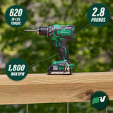 ▶ METABO Kit de taladro/ inalámbrico destornillador  MultiVolt de 18 V, motor sin escobillas, portabrocas de metal sin llave de 1/2 pulgada, garantía de herramienta de por vida | DS18DBFL2E