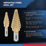 ▶ NEIKO Juego de brocas escalonadas para taladro de titanio con acero M2 Neiko 10193A