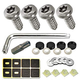 ZXFOOG Tornillos antirrobo para placa de matrícula – 8 piezas cabeza de botón Torx M6 3/4" de acero inoxidable resistente a manipulaciones para placa de matrícula y tapas negras, Tornillos autorroscantes antirrobo.