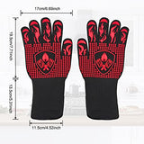 ▶ Guantes ignífugos Guantes resistentes al calor para parrilla, alta resistencia a la temperatura, guantes ignífugos para asar a la parrilla, para freír, barbacoa, cocinar, hornear, horno, cortar