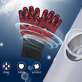 ▶ Guantes ignífugos Guantes resistentes al calor para parrilla, alta resistencia a la temperatura, guantes ignífugos para asar a la parrilla, para freír, barbacoa, cocinar, hornear, horno, cortar