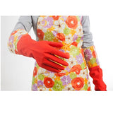 ▶ Cocina goma limpieza guantes con forro interior hogar Thickening PU Guante de látex de lavado impermeable 2 pares
