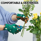 ▶ Guantes de jardinería  para mujer, guantes de trabajo de piel de cabra, protección contra cortes (talla S, verde oscuro, GA7476)