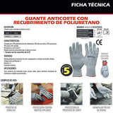 ▶ Guantes de Trabajo Anticorte  con Palma Poliuretano