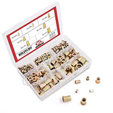 💢 Hilitchi 165 piezas de tuerca de remache de acero al carbono chapado en zinc mezclado con remache roscado M3 / 4/5 / 6/8 / 10/12