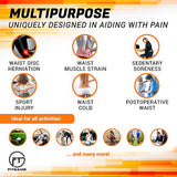 ▶ Cinturón de protección Lumbar  para aliviar el dolor | Ciático, hernia de disco y escoliosis para hombres y mujeres - Correas ajustables y almohadilla lumbar extraíble