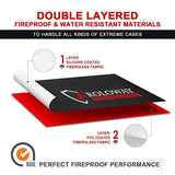 ▶ Bolsa grande (43 x 30,5 x 14,7 cm), ignífuga, bolsa de documentos ignífuga, resistente al agua, resistente al fuego, bolsa de seguridad para documentos y objetos de valor