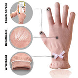 EvridWear - Guantes de algodón con pantalla táctil para spa, eccema, manos secas, cuidado de las manos, hidratación de día y noche, 3 tamaños en pluma o peso ligero (6 pares S/M, peso de pluma)