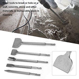 ▶ Juego de broca cincel de taladro percutor SDS Plus, broca de cincel de martillo giratorio 5PCS, cinceles de punta/ranura/planos, cincel con soporte sds-plus, para pared, concreto, piedra, etc.