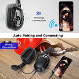 ▶ Orejeras con Bluetooth NRR de 28 dB, ajustable, para casco, color negro