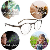 ▶ HATOYUME Gafas de seguridad redondas antivaho antipolvo, protección contra rayos azules, patillas TR para hombres y mujeres