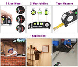 Nivel láser, medidor láser multiusos Línea métrica de 8 pies + Regla de cinta métrica ajustada Estándar y Metric Rulers MICMI by MICMI