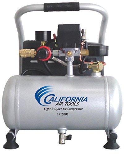 Herramientas del aire de California cat-1p1060s Luz & Silencioso Compresor De Aire Portátil, Plata