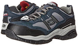 Skechers, Zapatos para trabajo antideslizantes, Soft Stride Grinnel 77013EW, Azul/Gris, 28 Horma Extra Ancha