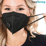 ▶ Mascarillas desechables  para la venta con válvula, 5 unidades de máscara negra – desechable lavable – cubierta respiratoria antipolvo, anti contaminación, 5 capas no tejidas, respiratorias