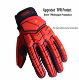 HANDLANDY Guantes antivibraciones, acolchado SBR, guantes de impacto protectores de TPR, guantes de trabajo mecánico para hombre (grande)