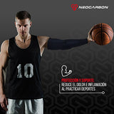 NeoCarbon Codera Deportiva de Neopreno contra Impacto (1 par), Compresión Ajustable para Brazo con Protector de Espuma en el Codo, Negro Chica
