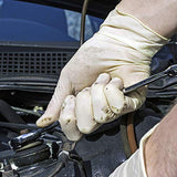 ▶ Guantes de látex HD industriales marfil, caja de 1000, 8 mil, tamaño pequeño, sin polvo, texturizados, desechables, ILHD42100