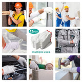 ▶ Guantes de trabajo  de algodón, manuales para reparación de construcción, tejido industrial, almacén, jardinería, barbacoa, duraderos, resistentes al calor, grueso blanco, Large
