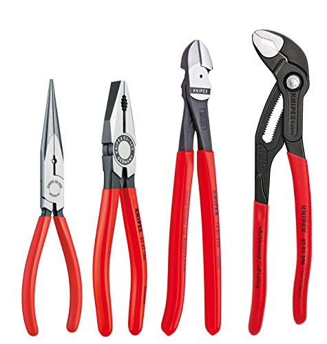 ▶ KNIPEX  Cobra Combinación cortador y alicates de punta de aguja juego de 4 piezas