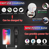 🔦 Linterna recargable TBONEEY Linterna LED Militar Visión Nocturna, Linterna de Mano USB Recargable Linternas Alta Potencia Tactica Lampara Táctica Militar de Mano Impermeable, 5 Modo, Zoomable, para Ciclismo, Camping