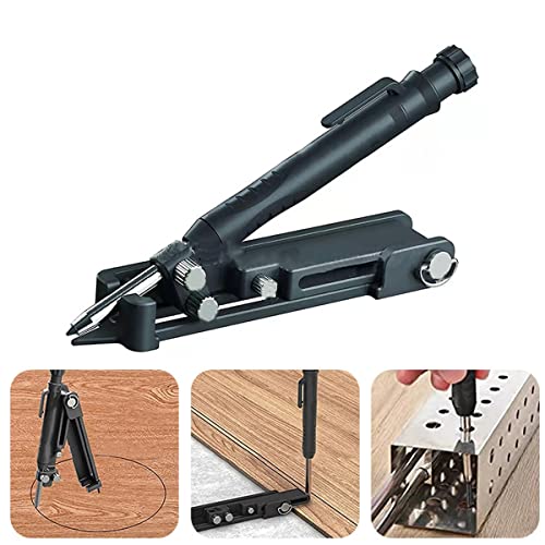 Herramientas de carpintería Carpenter Versatile Scribing Tool - Herramienta De Dibujo Lineal De Aleación De Aluminio con Lápiz De Orificio Profundo (1 Pieza)