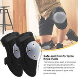Cómodas rodilleras, rodilleras para hombres, trabajo en el suelo, rodilleras de construcción duradera, rodilleras ajustables, rodilleras profesionales para pisos, jardinería, limpieza, construcción (negro y gris)
