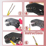 💢  Hilitchi 330 piezas de terminales de engarzado de alambre abierto sin aislamiento en forma de U (M3 M4 M5 M6 M8 M10, TC-1, TC-A, TC-B, TC-C, TC-T)