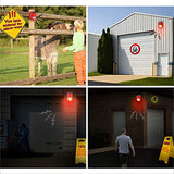 ▶ Solar Sound & Light Alarm Motion Sensor 110 Decibels Siren Sound Alert & 6LEDs Flash Warning Strobe Security Alarm System for Farm Villa