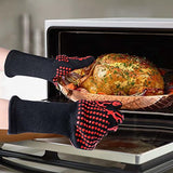 ▶ Guantes ignífugos   Guantes de Barbacoa Rojos de 1800 °F, Guantes ignífugos ignífugos, Guantes de Cocina Resistentes al Calor y a los Cortes, Suministros de Cocina Bien aislados y fáciles de Limpiar