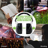 ▶ Orejeras de protección auditiva con cancelación de ruido para adultos NRR 26 dB con banda de tiro para protección de oídos con diadema acolchada, compactas, plegables, insonorizados, auriculares