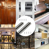 🔩 4 bisagras de piano de 12 pulgadas, bisagras continuas y de piano de acero inoxidable 304 resistente, 0.04 pulgadas de grosor, ancho abierto de 1.2 pulgadas, tornillos incluidos (12 pulgadas, plateado)