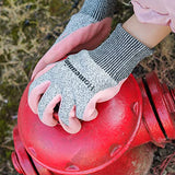 ▶ Guantes de jardinería  para mujeres y hombres, guantes protectores recubiertos de nitrilo y goma, guantes de jardín a prueba de espinas, guantes de trabajo al aire libre, azul, verde, gris, rosa (talla M a XL) (mediano, goma, 6 pares, rosa)