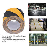 ▶ Cinta de Peligro Ultra adhesiva, Negra Y Amarilla, Cinta de Peligro de Advertencia de Seguridad para el Piso, Autobuses de 3 3.9 Pulgadas X 32.8 Pies, Escalones, Rampas, Escaleras contra Incendios, Esc