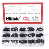 💢 Hilitchi 300-Pcs Alloy Steel E-Clip Circlip External Retaining Ring Assortment Set - 1.5mm to 10mm