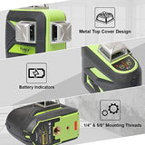 Nivel láser autonivelante 3D de rayo verde 3x360 línea cruzada láser nivelación y alineación de tres planos nivel láser -dos 360° vertical y una línea horizontal de 360° -Base giratoria magnética 603CG