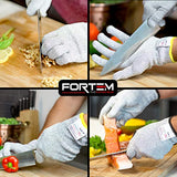 ▶ Guantes de Trabajo Anticorte , 4 guantes de Kevlar, guantes de corte de nivel 5, guantes de corte para ostras, guantes de trabajo de cocina para chefs, grado alimenticio, certificado EN388 (mediano)