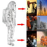 ▶ Greatideal Traje de protección contra Incendios | Ropa de protección contra Incendios de Papel de Aluminio | Traje aluminizado Resistente al Calor de 500 Grados La Ropa ignífuga Incluye 1 Sombrero