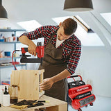 ▶ CRAFTSMAN Compresor de aire, compresor de aire portátil de 2 galones, tanque doble, 1/3 HP sin aceite, presión máxima de 125 PSI, modelo: CMXECXA0220242, rojo