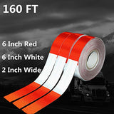 ▶ Cinta reflectante de seguridad DOT-C2 de 2 pulgadas x 160 pies, impermeable, cinta adhesiva de conspicuidad para remolque, al aire última intervensión, coches, camiones